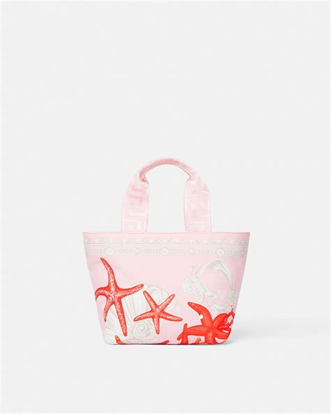 baby pink versace tote|Barocco Sea Canvas Small Tote Pink .